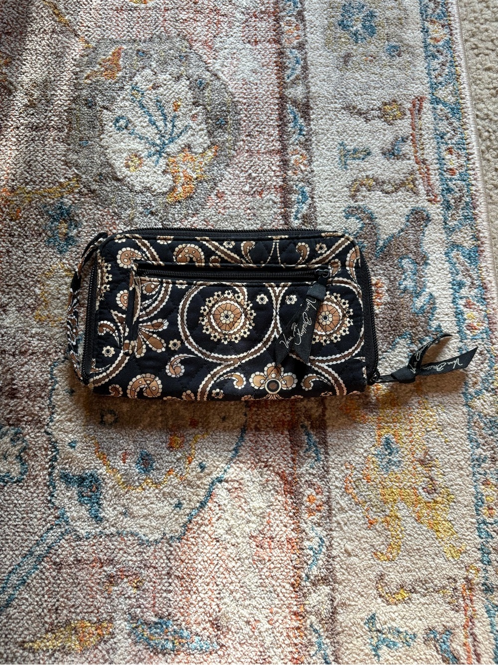 Vera Bradley Retired Coffee Latte Paisley Wristlet Wallet